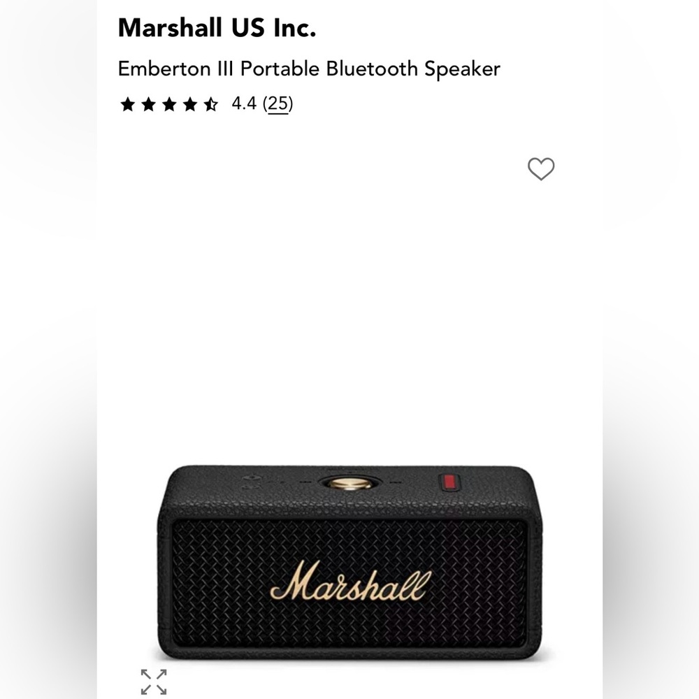 Marshall Emberton III Bluetooth Speaker - Black and Gold
